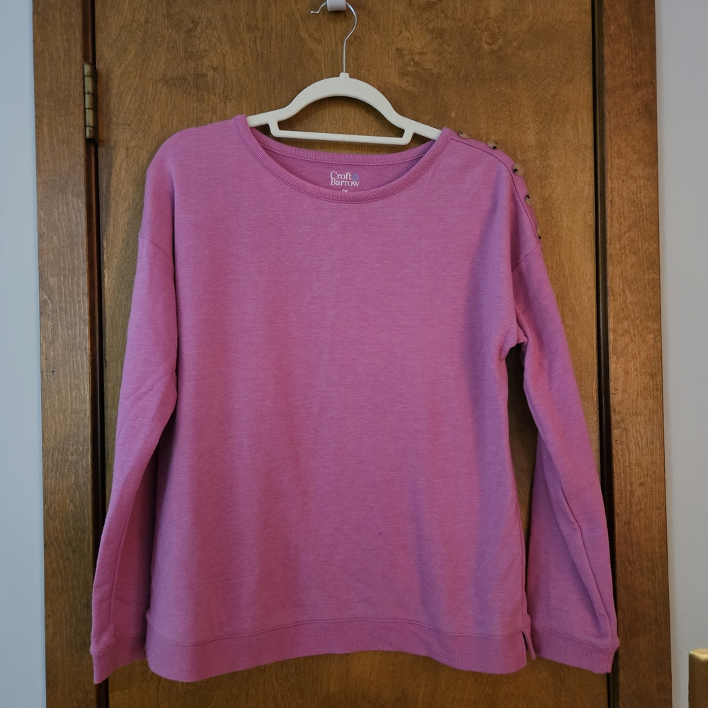Croft & Barrow Petite Pink Sweatshirt - Picture 3 of 11